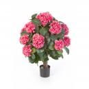 Künstliche Hortensie rötliche Blüten MAXI im Topf in Premium- Qualität